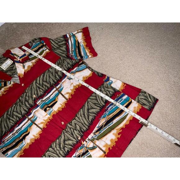 Vintage Kalaheo Hawaiian Shirt Red Cotton  Men's L USA - Picture 3 of 6